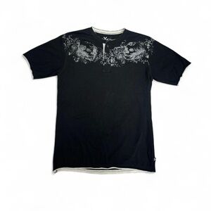 Modern Culture Y2K Skull Black Graphic Tee for Men